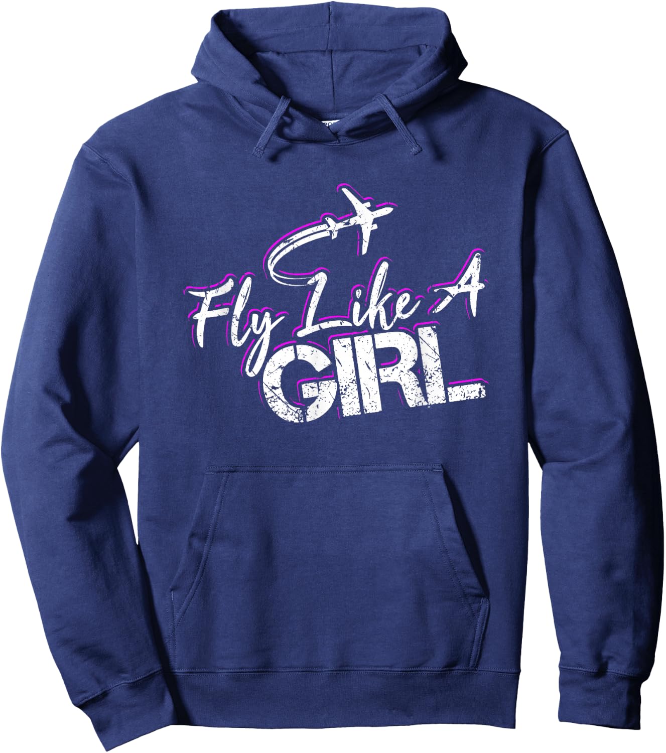 Fly Like A Girl Female Pilot Women Flying Girl Hoodie - Hoodie | Navy