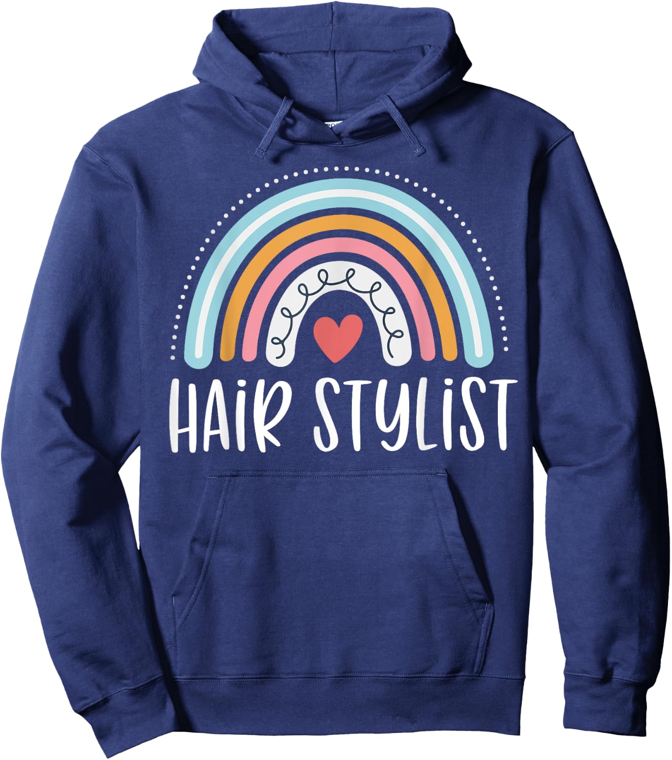 Hair Stylist Gifts Funny Hairstylist Rainbow Hoodie - Hoodie | Navy