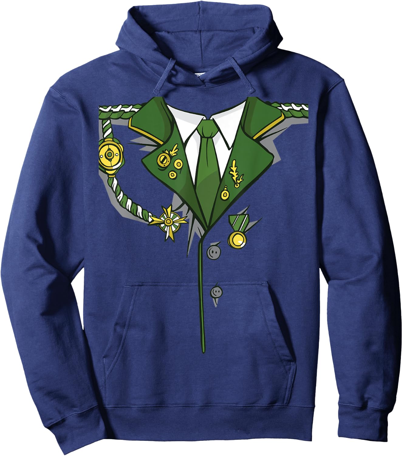 Military Officer Uniform Classic Halloween Party Costume Hoodie - Hoodie | Navy