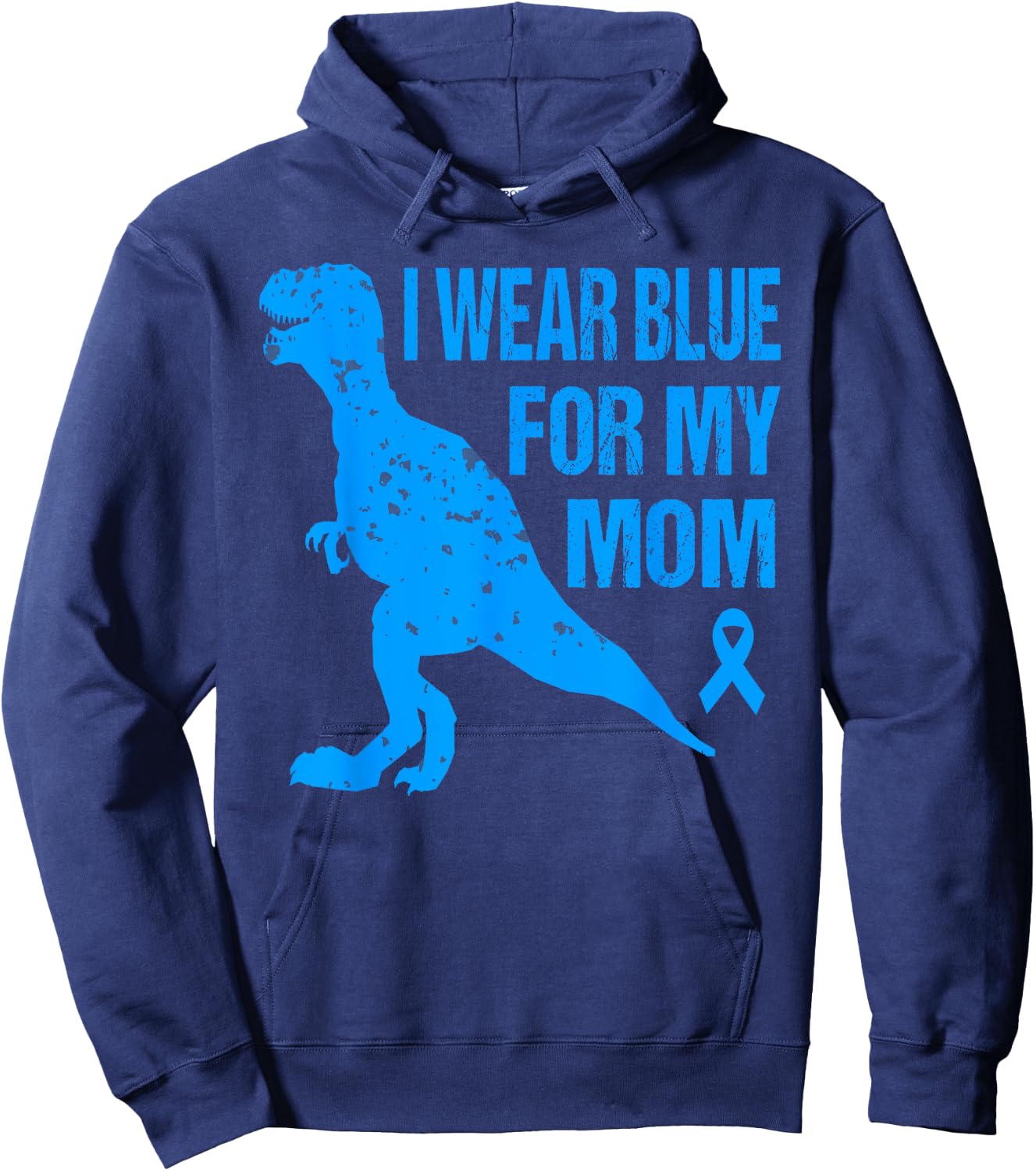 I Wear Blue For My Mom Diabetes Awareness Toddler Son Boys Hoodie - Hoodie | Navy