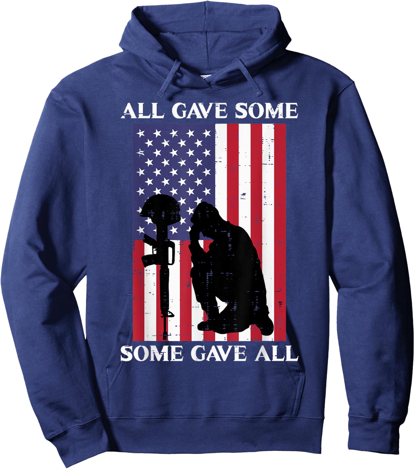 All Gave Some Some Gave All US Flag Soldier Memorial Day Hoodie - Hoodie | Navy