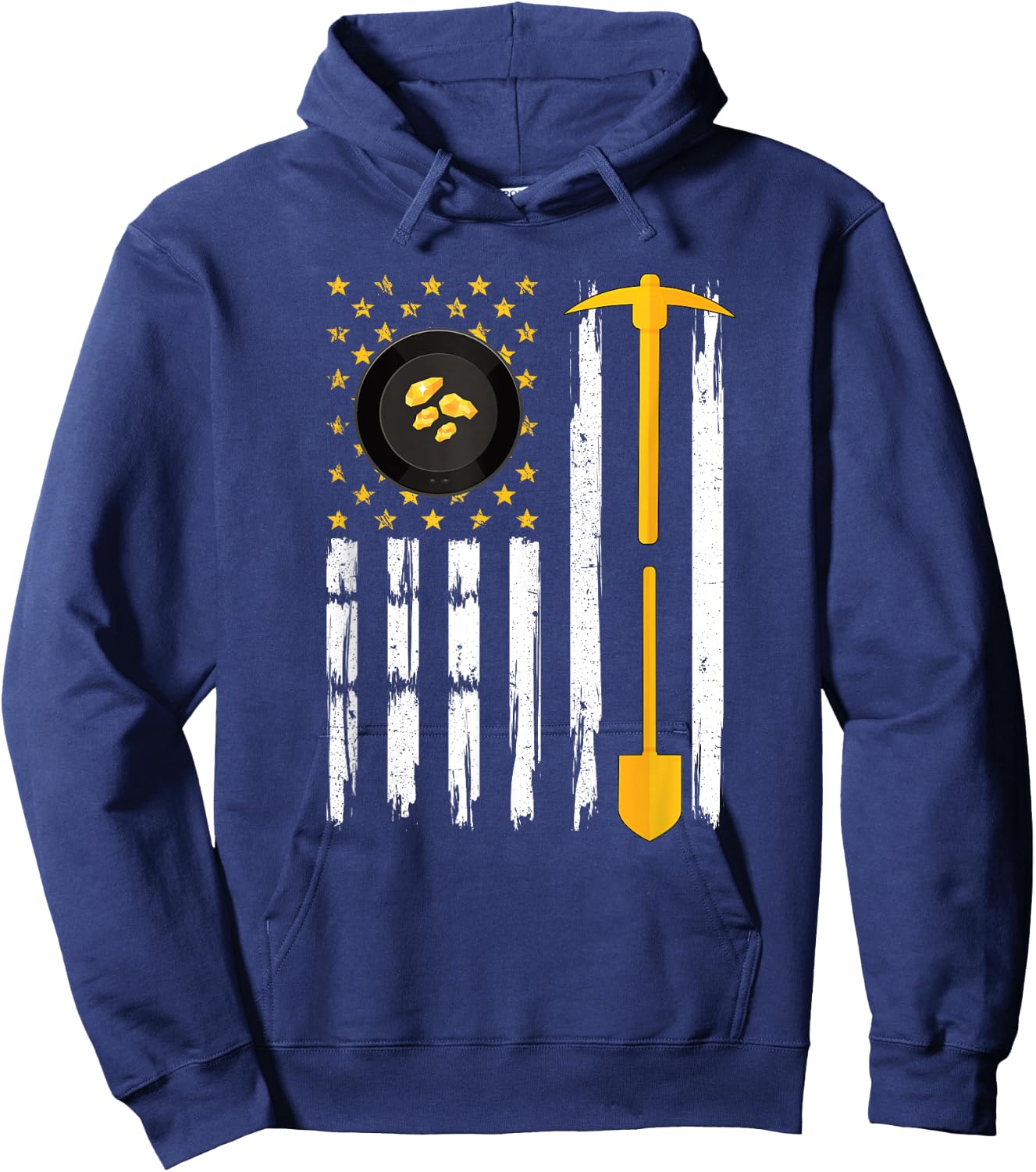 Gold Panning American Flag Gold Panner Gold Prospecting Hoodie - Hoodie | Navy
