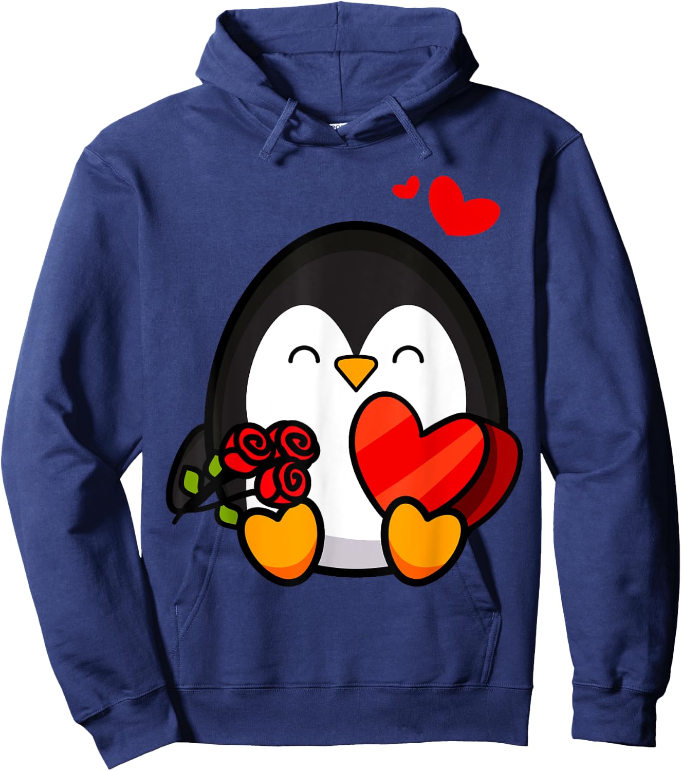 Valentine Penguin Shirt | Cool Cupid Seabird Gift Hoodie - Hoodie | Navy