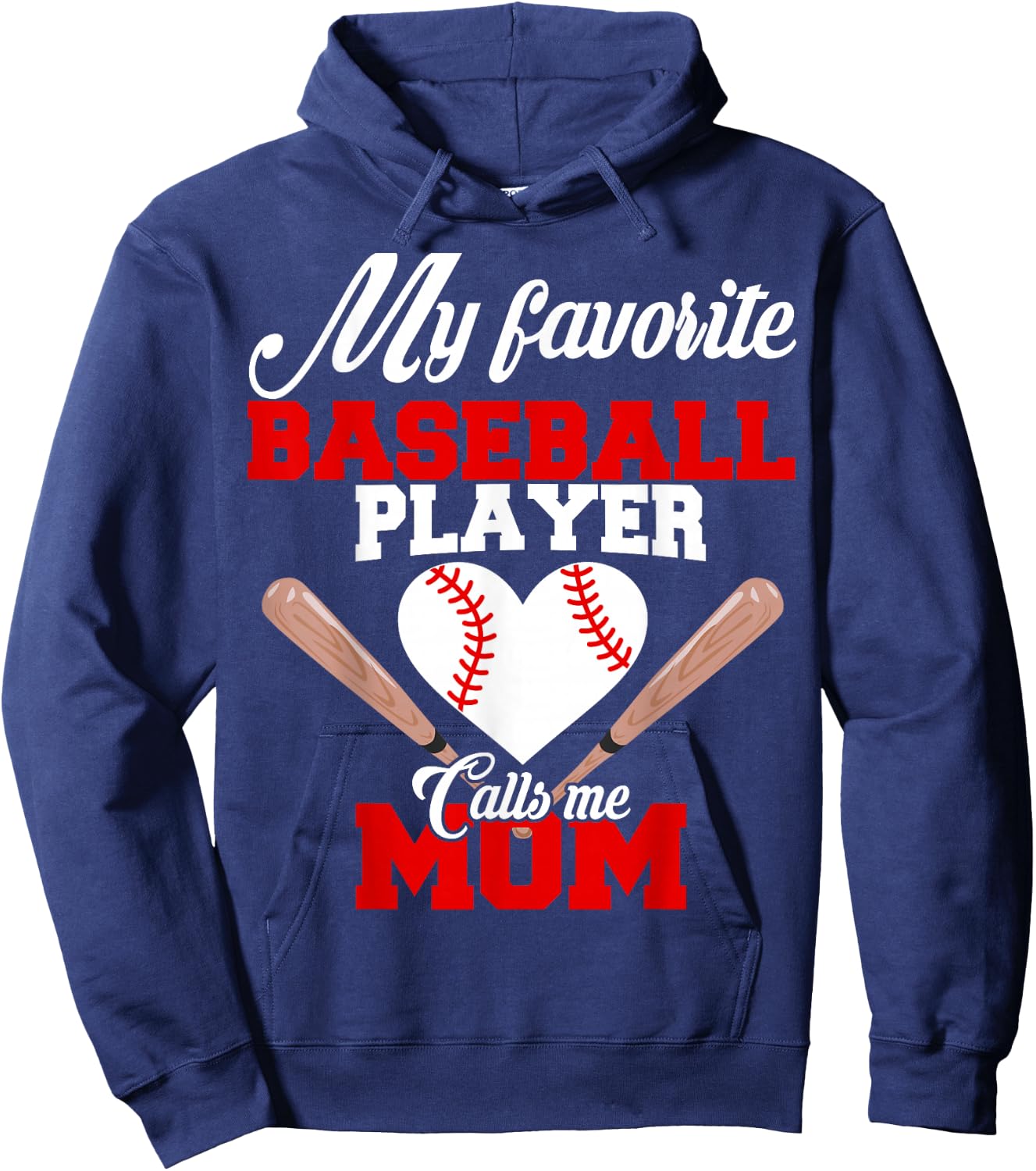 My Favorite Baseball Player Calls Me Mom T Shirt Women Gift Hoodie - Hoodie | Navy