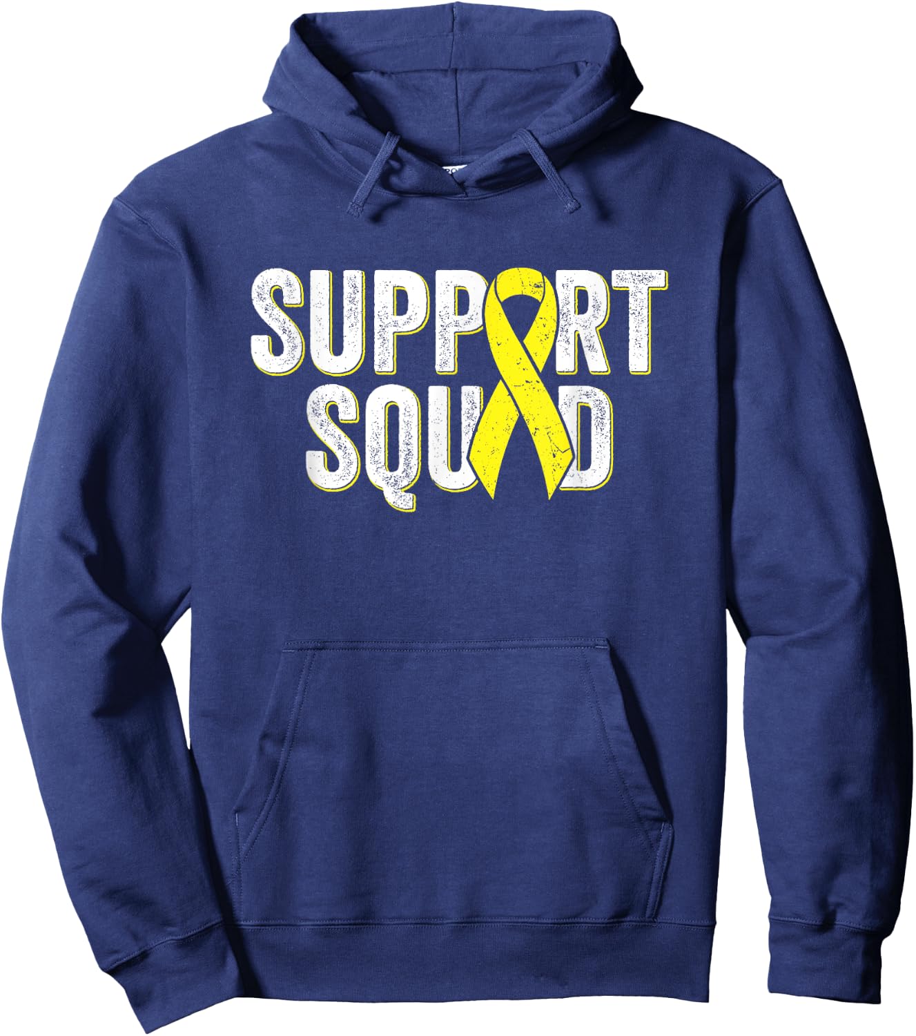 Ewing's Sarcoma Support Squad - Yellow Awareness Ribbon Hoodie - Hoodie | Navy