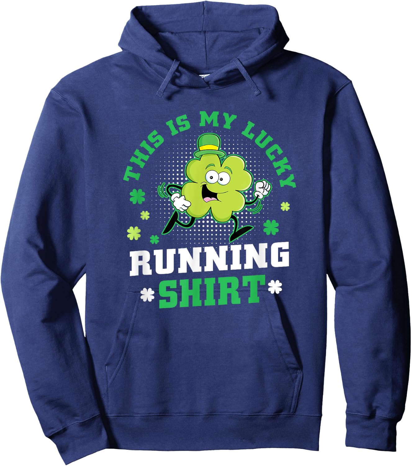 Cute Shamrock Running St Patricks Day Lucky Running Team Hoodie - Hoodie | Navy