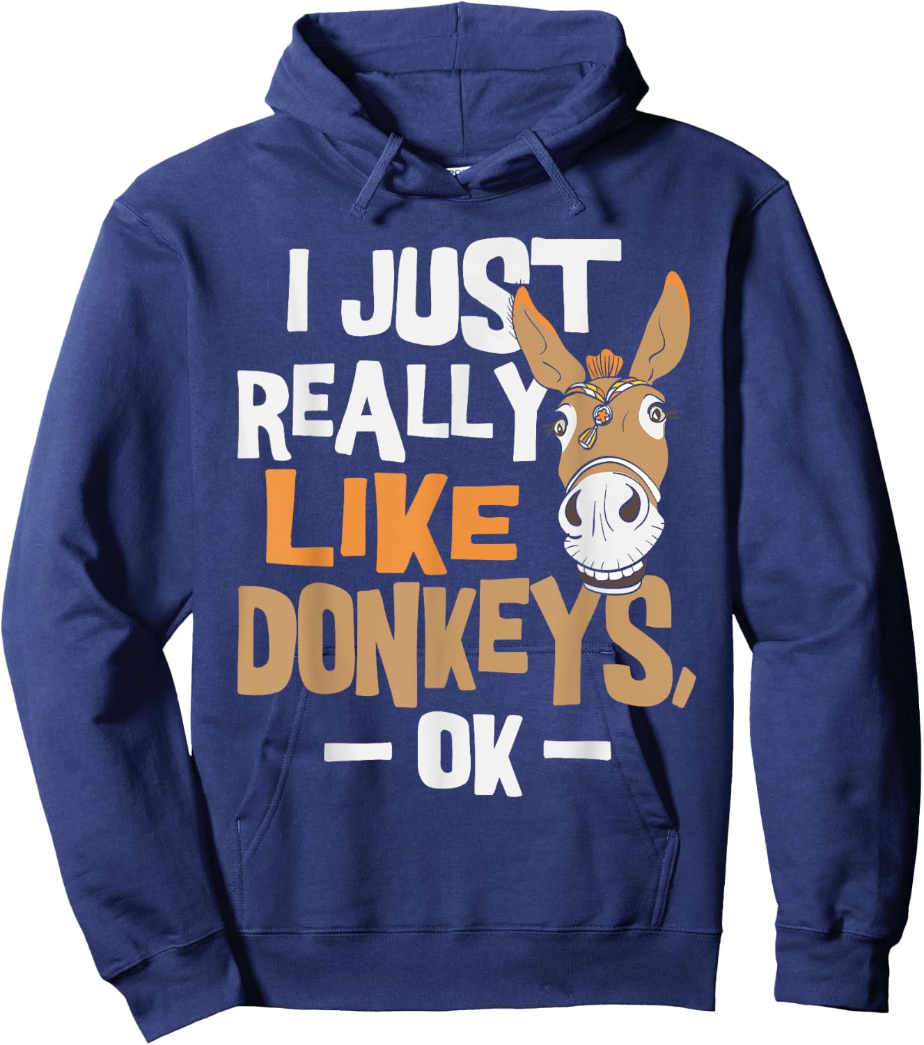I Really Like Donkeys - Animal Lover Zookeeper Hoodie - Hoodie | Navy