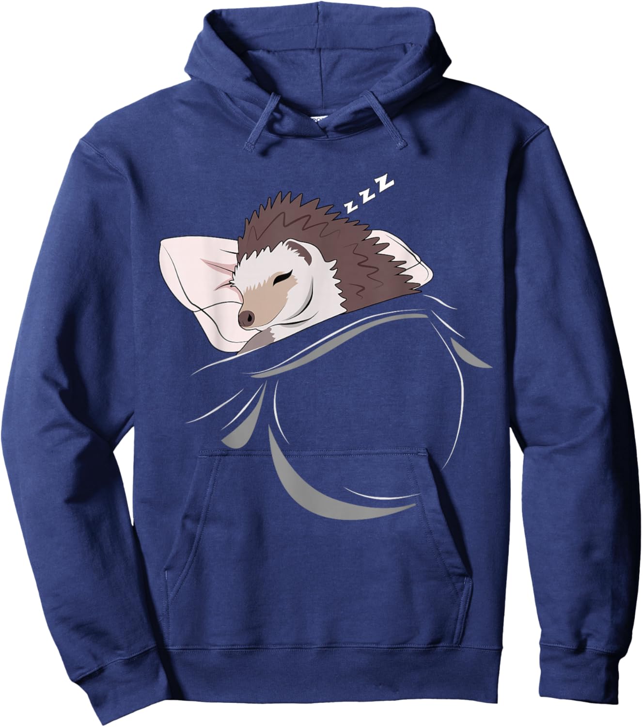 Hedgehog Sleeping Animal Pajamas Nap PJs Outfit Hedgehog Hoodie - Hoodie | Navy
