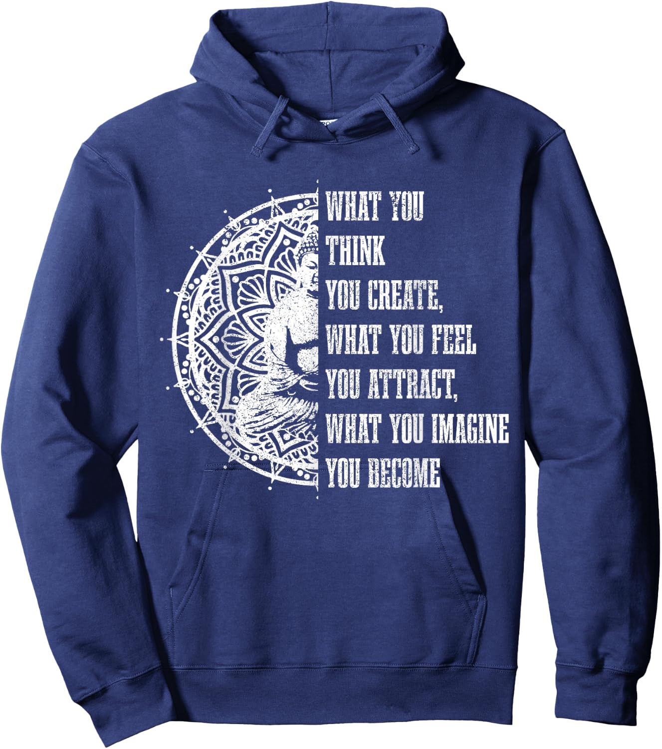Buddha Buddhism Quote Meditation Spiritual Yoga Yogi Hoodie - Hoodie | Navy