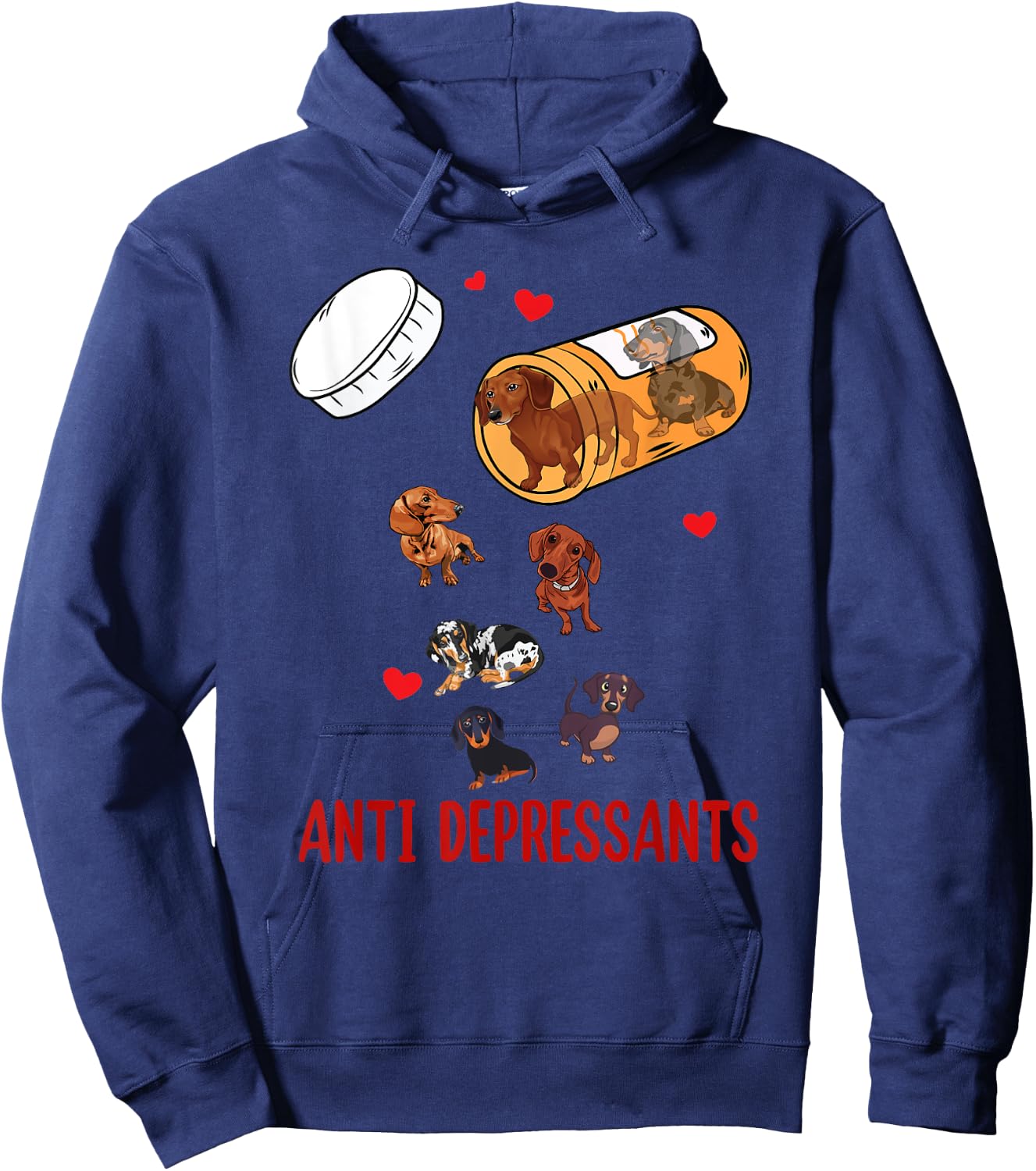 Wiener Dog Sausage Puppy Lover Antidepressants Dachshund Hoodie - Hoodie | Navy