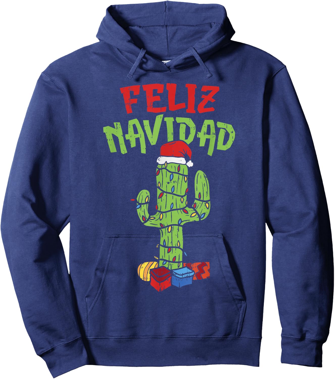 Feliz Navidad Shirt Mexican Christmas Cactus Xmas Gift Hoodie - Hoodie | Navy