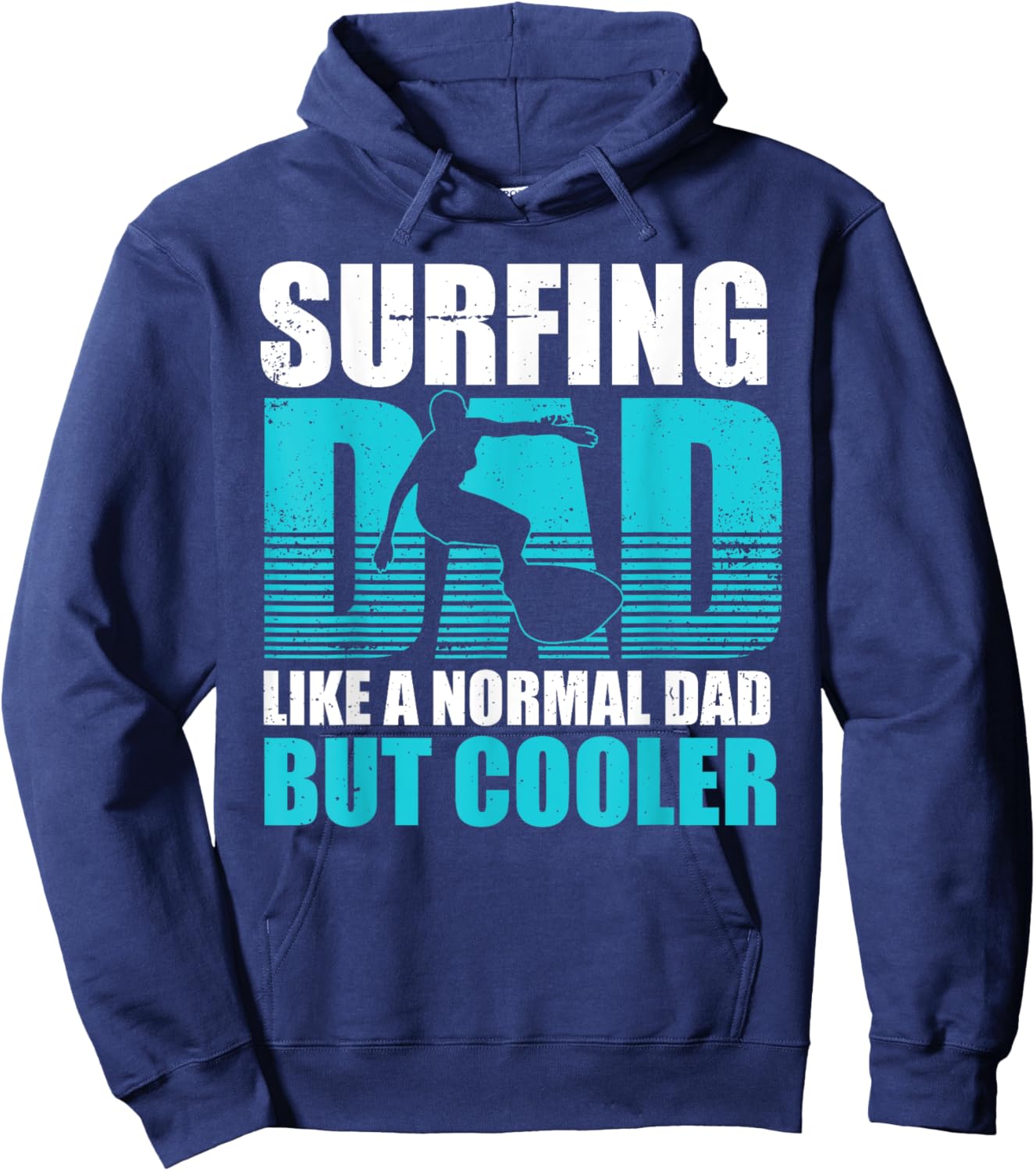 Surfing Dad Surfboard Summer Surfboarding Fathers Day Gift Men Hoodie - Hoodie | Navy