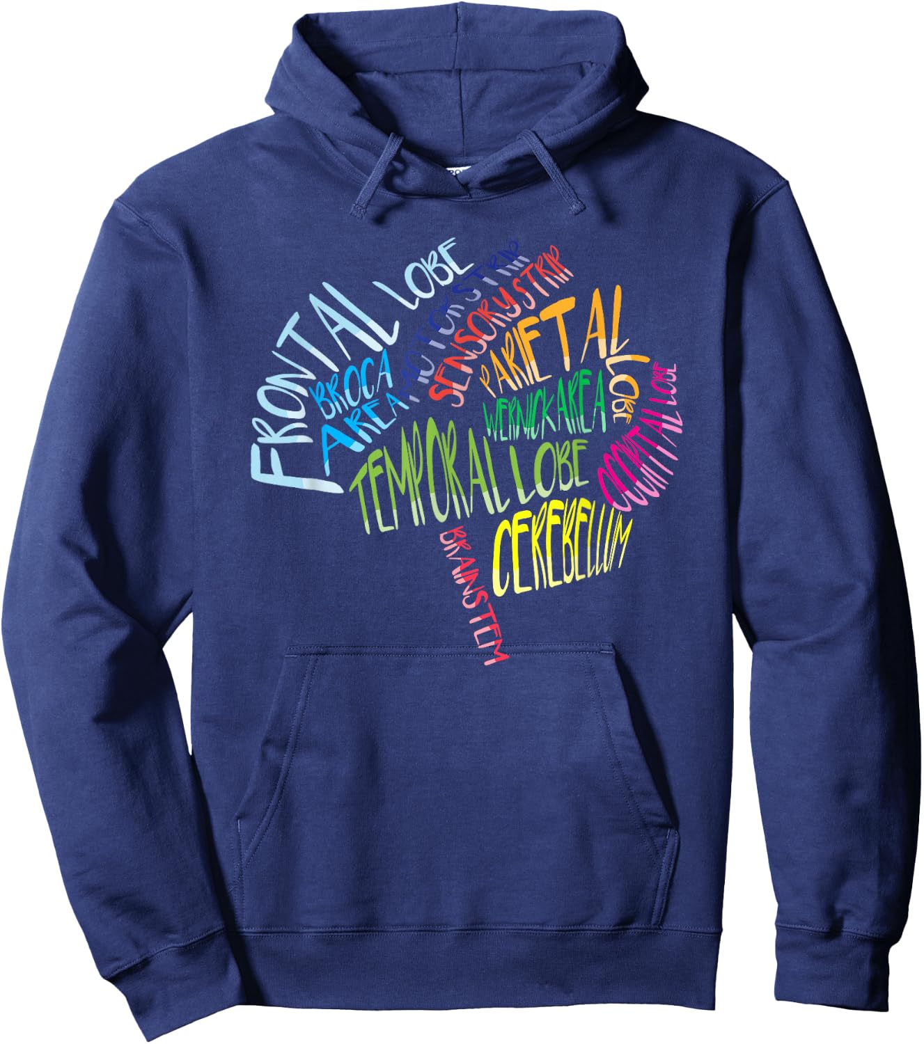 Brain Parts Collage Typography Cool Doctor Neurologist Gift Hoodie - Hoodie | Navy