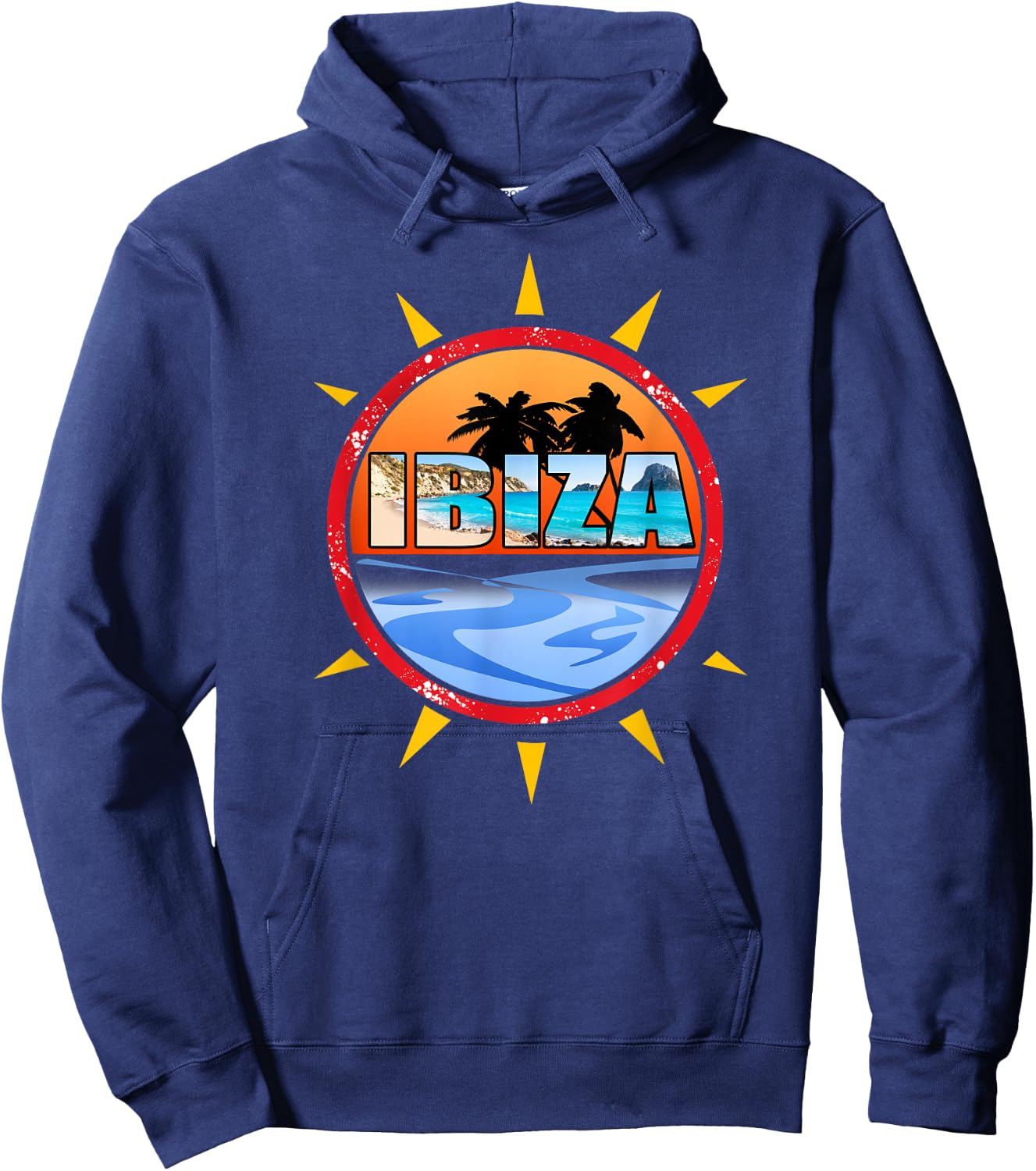 Ibiza Espana Beach Palm Tree Party Destination Gift Hoodie - Hoodie | Navy