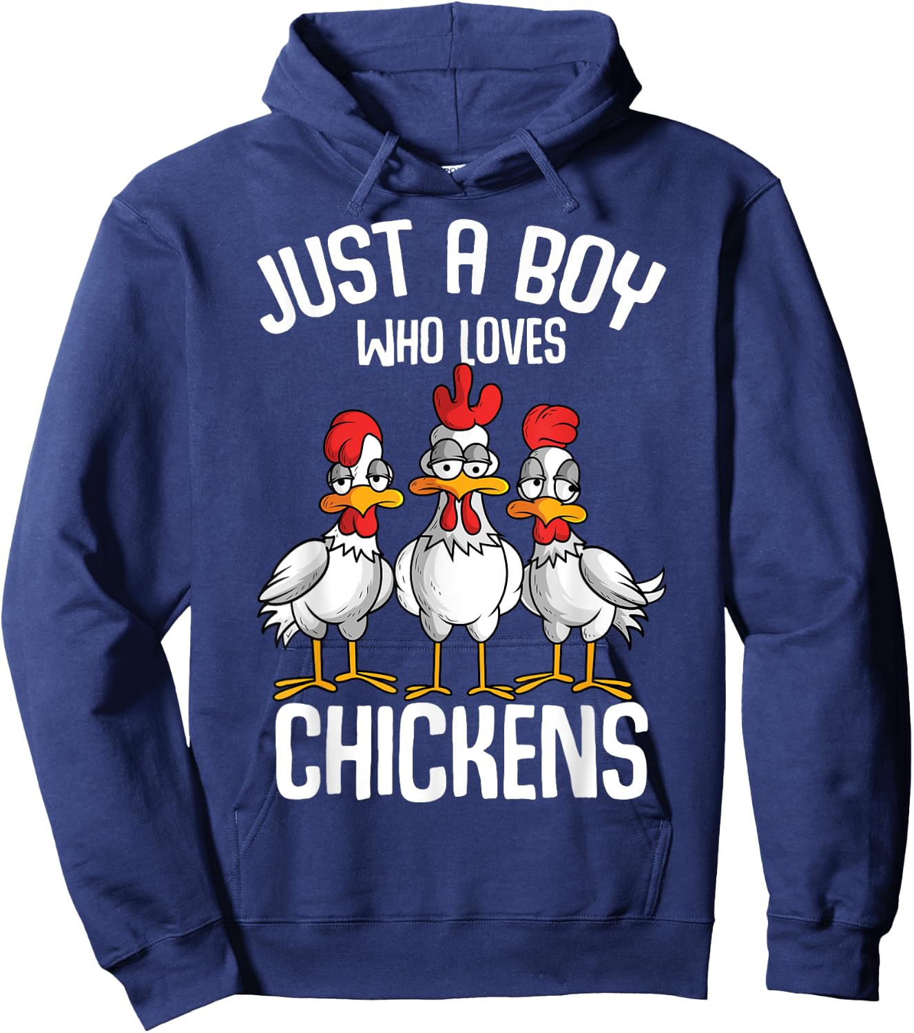 Just a Boy who loves Chickens Boys Kids Hoodie - Hoodie | Navy