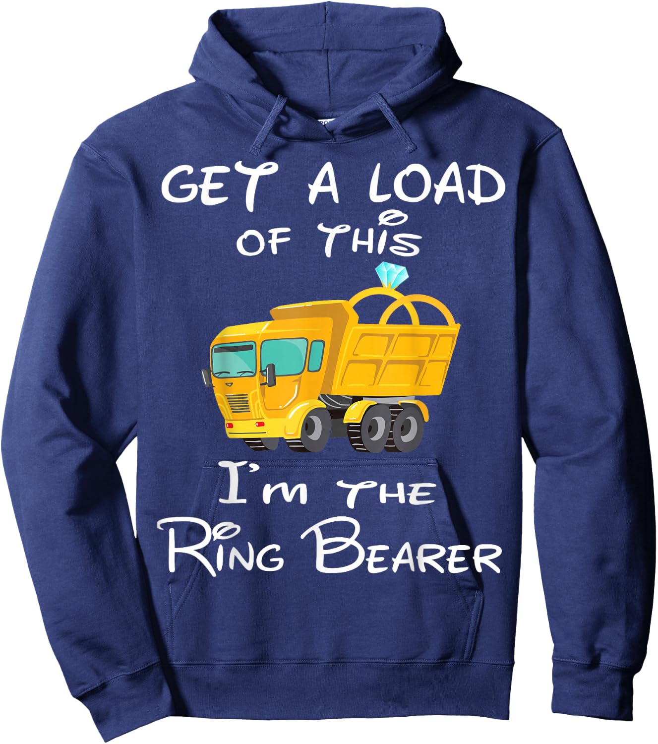 Wedding Party I'm the Ring Bearer Truck Gifts Kids Hoodie - Hoodie | Navy