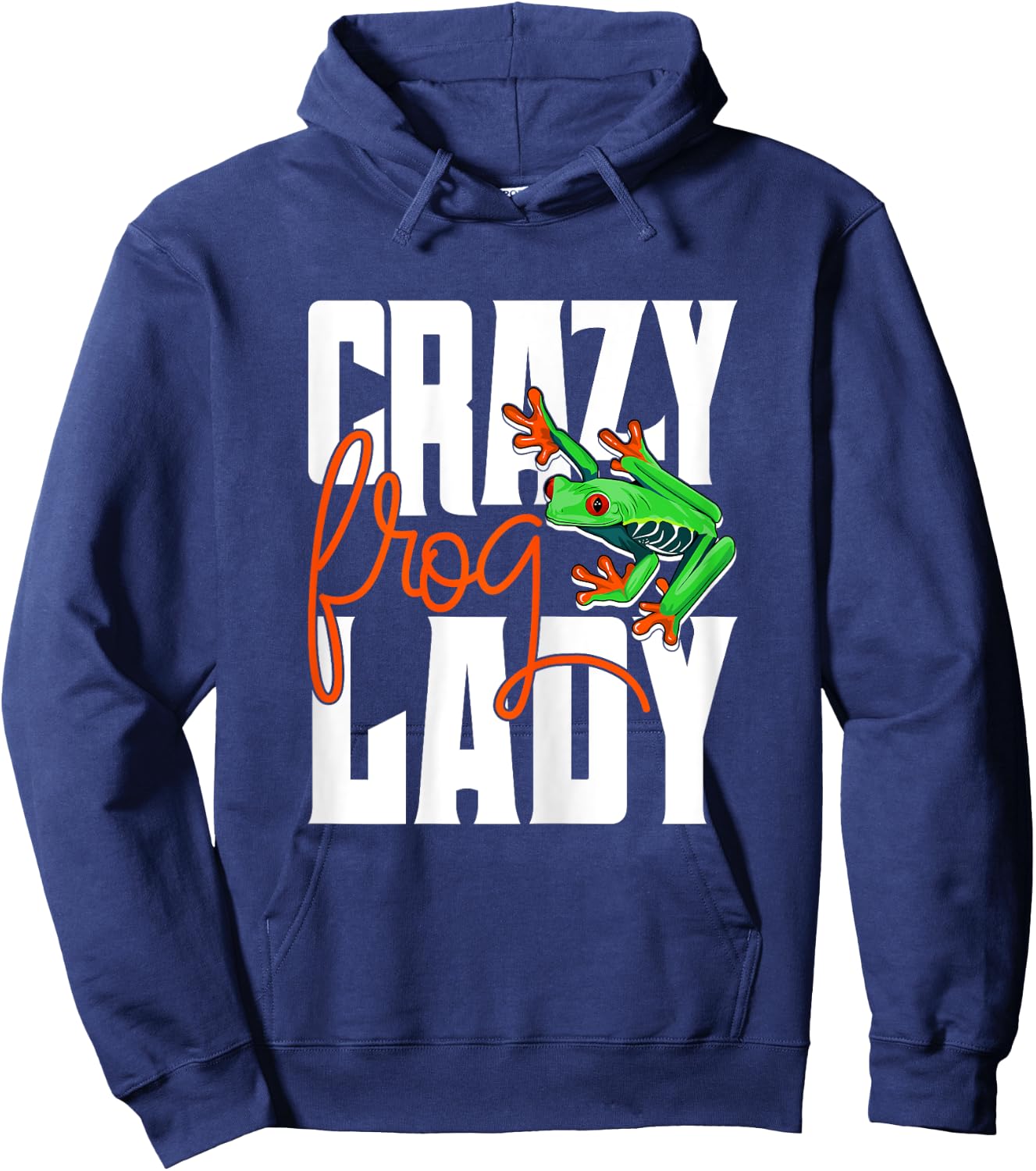 Crazy Frog Lady - Funny Amphibian Lover Frog Owner Hoodie - Hoodie | Navy
