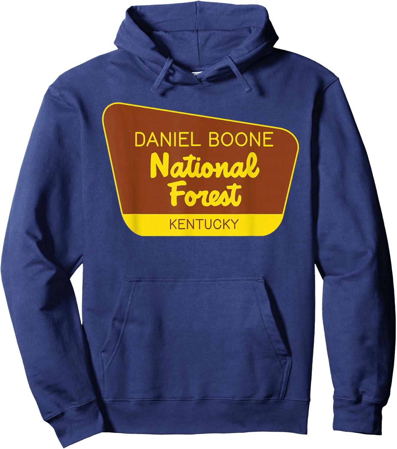 Daniel Boone National Forest Kentucky Retro Sign Hoodie - Hoodie | Navy