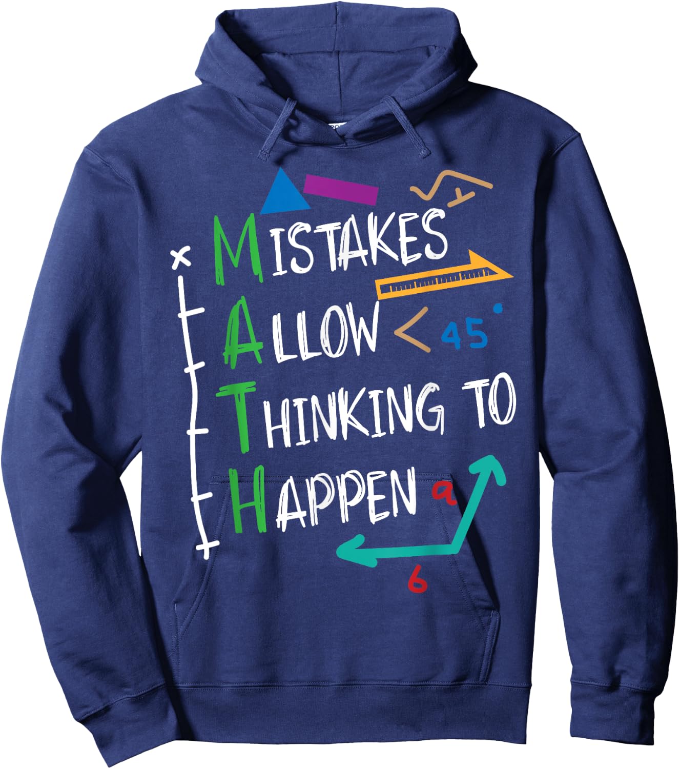Mistakes Allow Thinking To Happen Math Teacher Student Men Women Girls Kids Hoodie - Hoodie | Navy