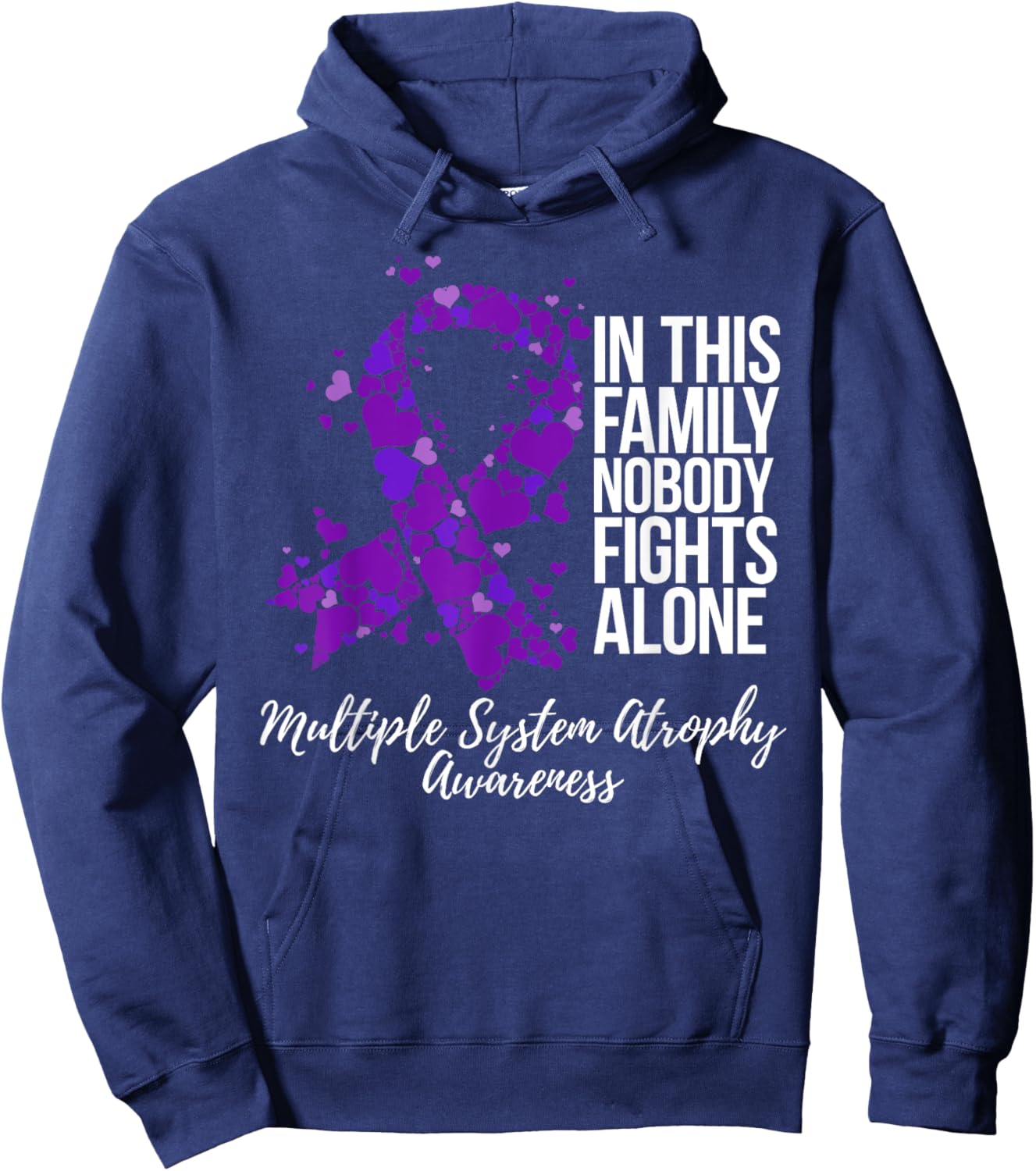 Family Support Multiple System Atrophy Awareness Hoodie - Hoodie | Navy