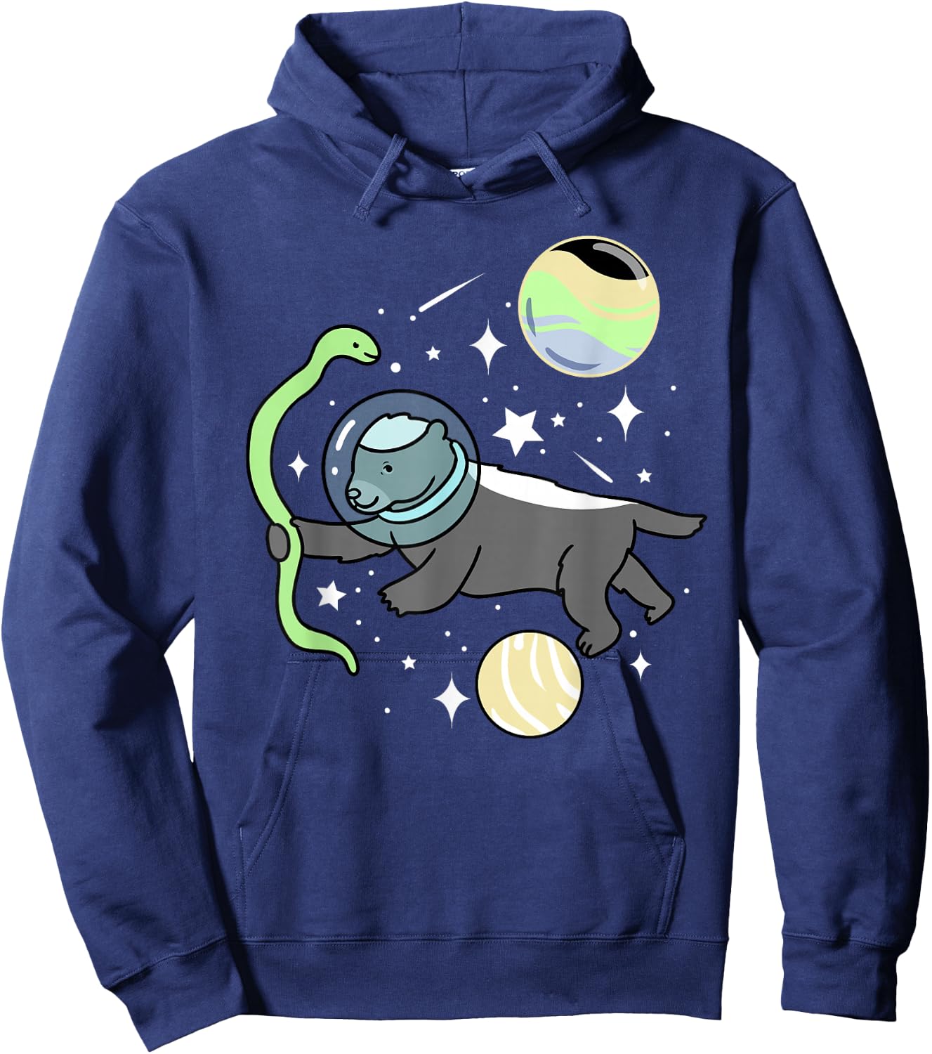 Honey Badger Astronaut Cassgender Hoodie - Hoodie | Navy