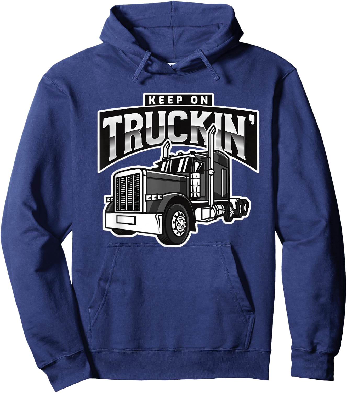 Keep On Truckin' - Truck Driver Lover Retro Vintage Trucker Hoodie - Hoodie | Navy