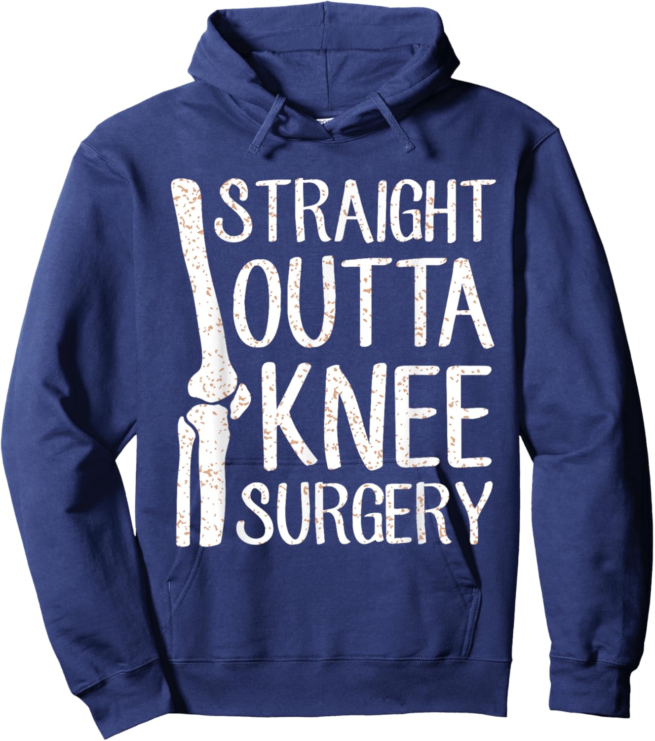 Straight Outta Knee Surgery Funny Get Well Recovery Gag Gift Hoodie - Hoodie | Navy