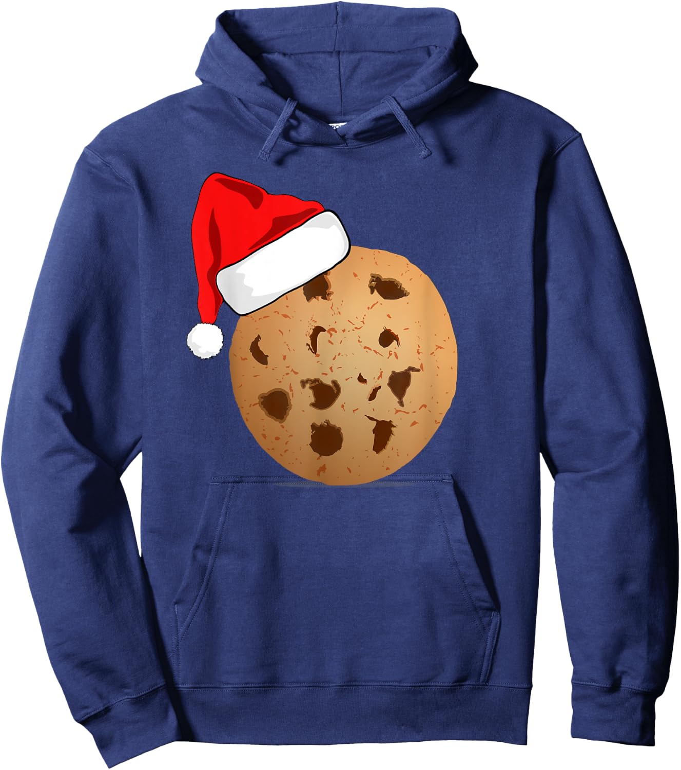 Funny Chocolate Chip Cookie Santa Hat Matching Christmas Hoodie - Hoodie | Navy