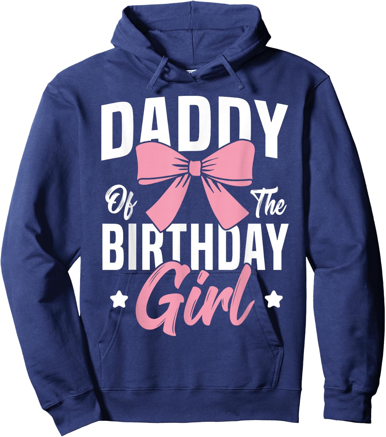 Coquette Pink Bow Men Daddy of The Birthday Girl Hoodie - Hoodie | Navy