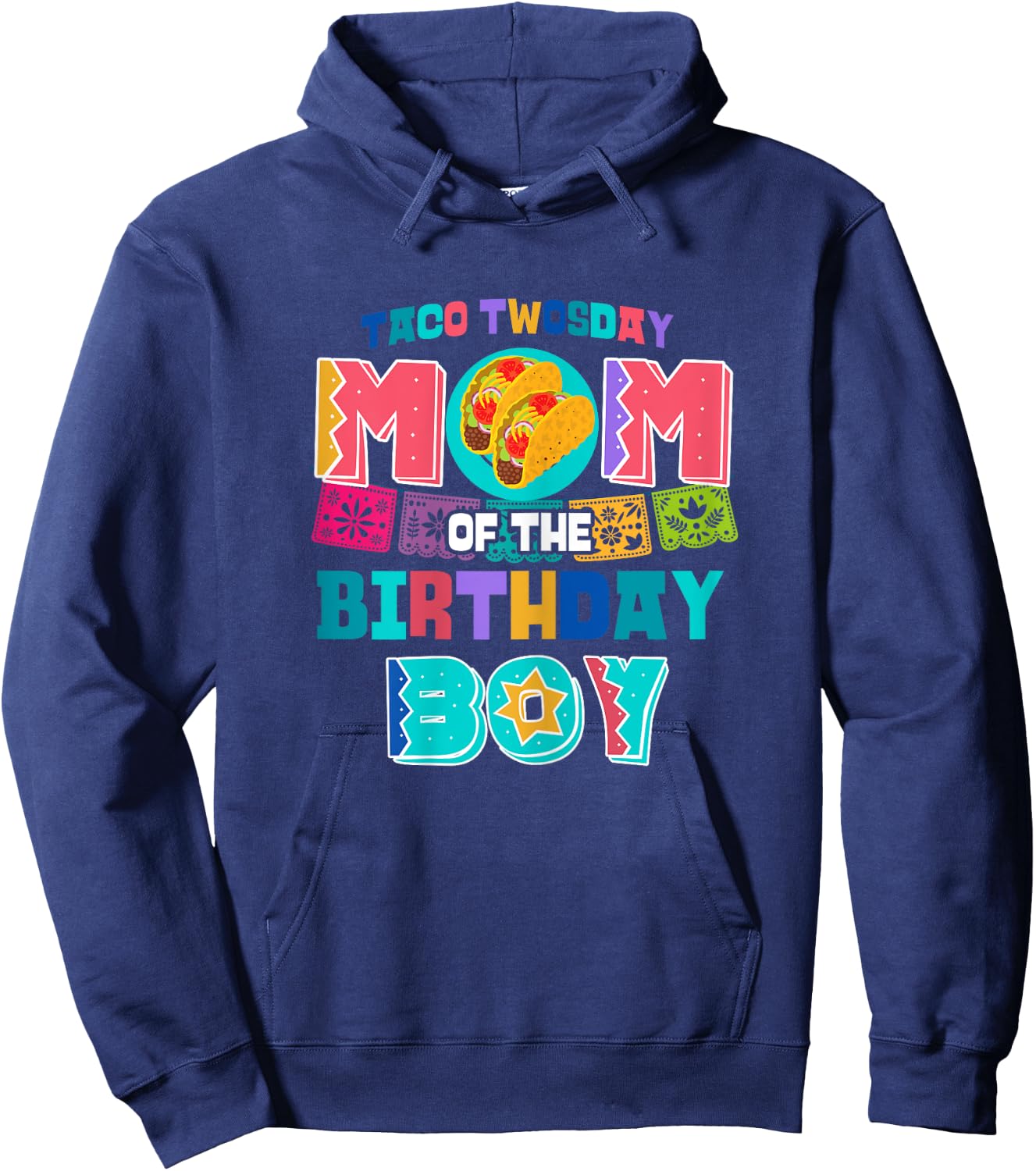 Mom of the Birthday Boy | Taco Twosday Hoodie - Hoodie | Navy