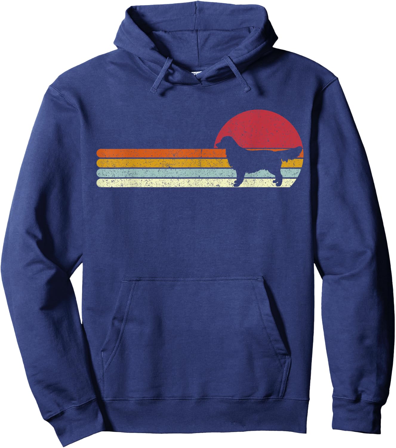 Sunset Golden Retriever Silhouette Dog Owners Hoodie - Hoodie | Navy
