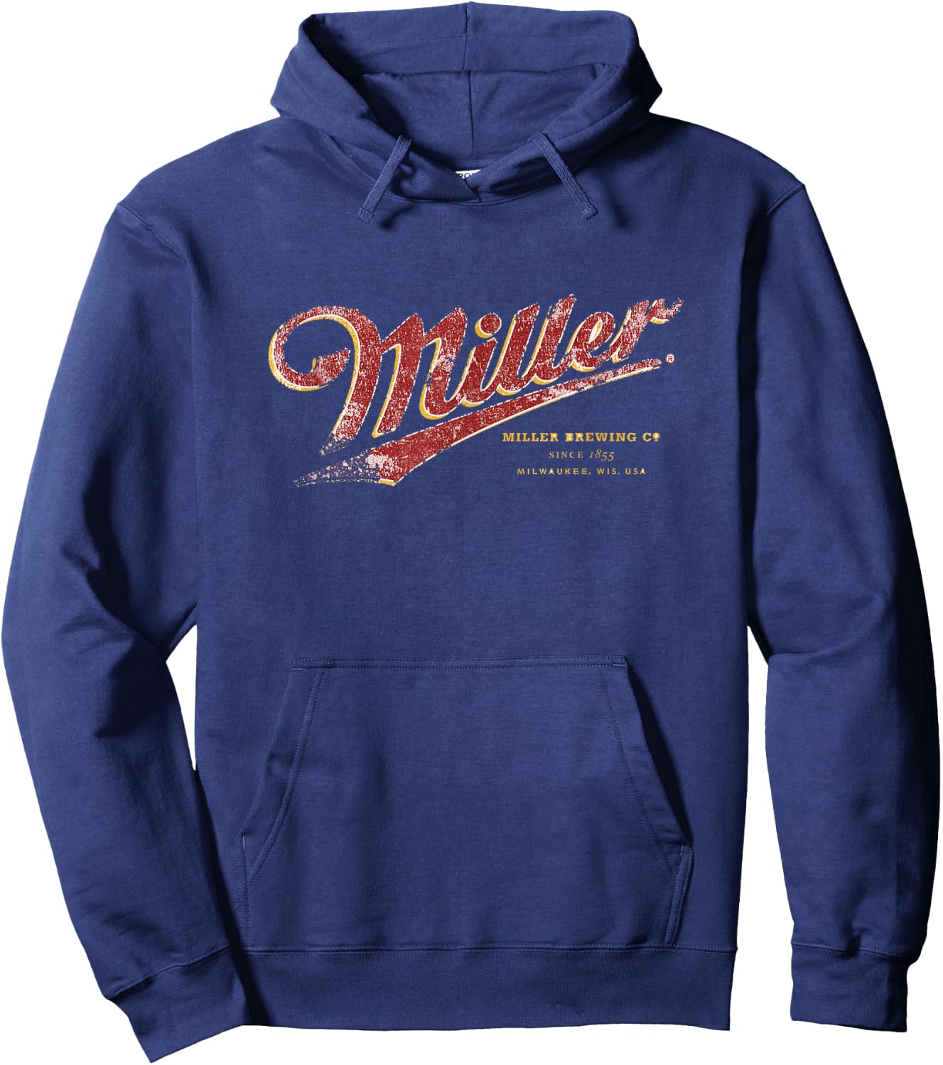 Miller Pennant Distressed Hoodie - Hoodie | Navy