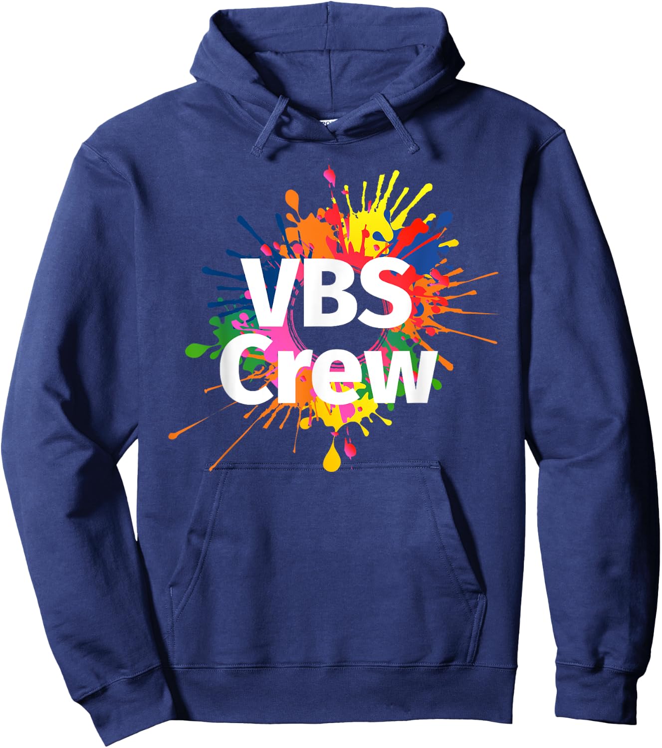 I Love VBS 2024 Crew Vacation Bible School Paint Splatter Hoodie - Hoodie | Navy