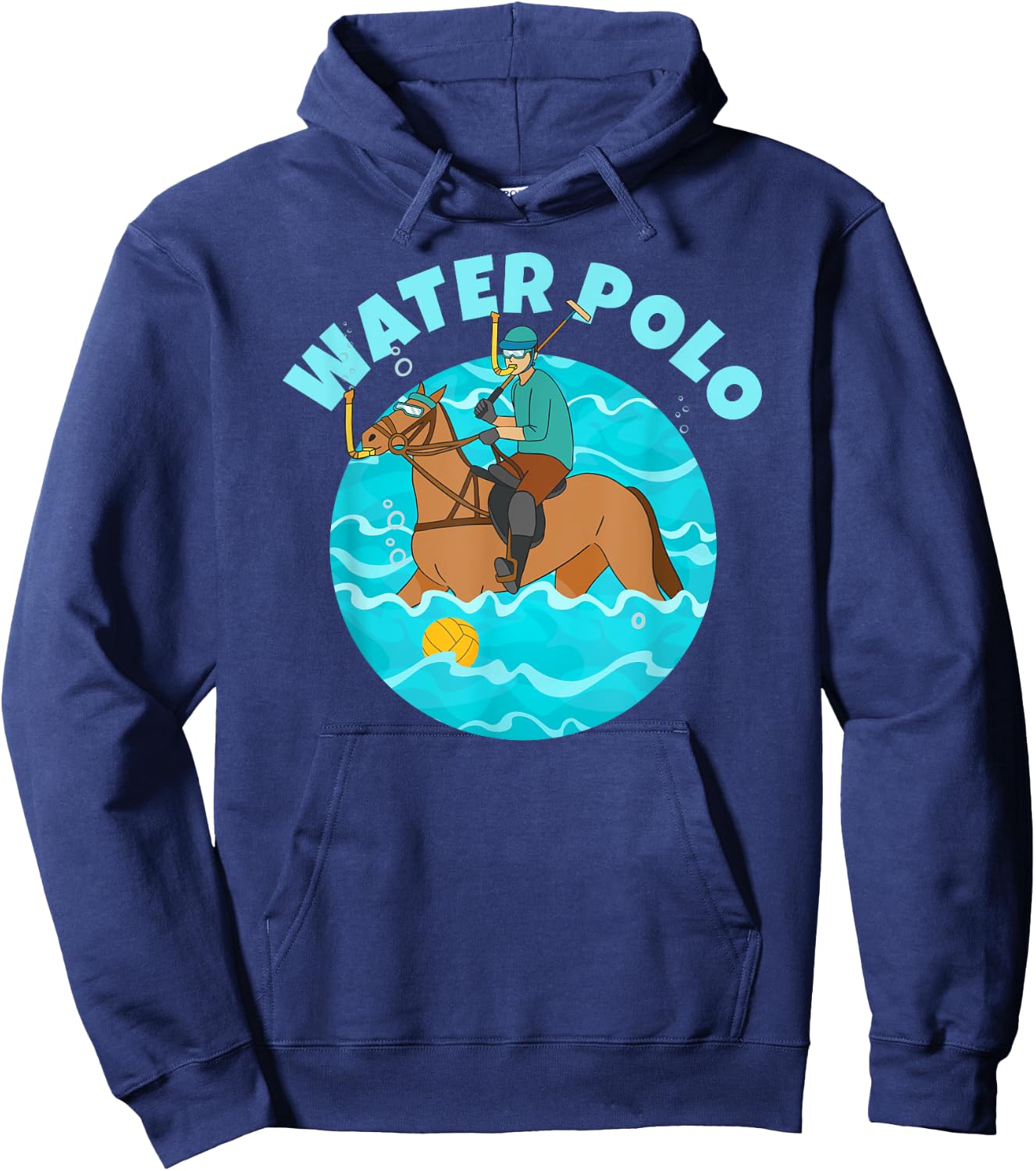 Water Polo Player on Horse Funny Water Polo Hoodie - Hoodie | Navy