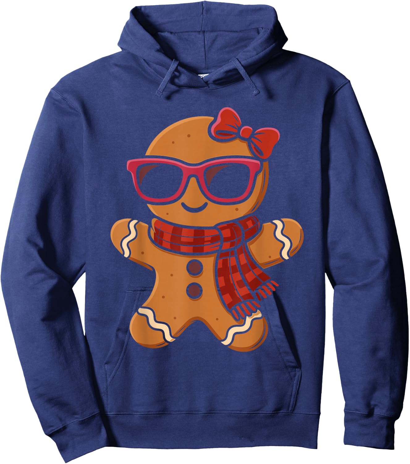 Cute Gingerbread Christmas Girls Xmas Hoodie - Hoodie | Navy