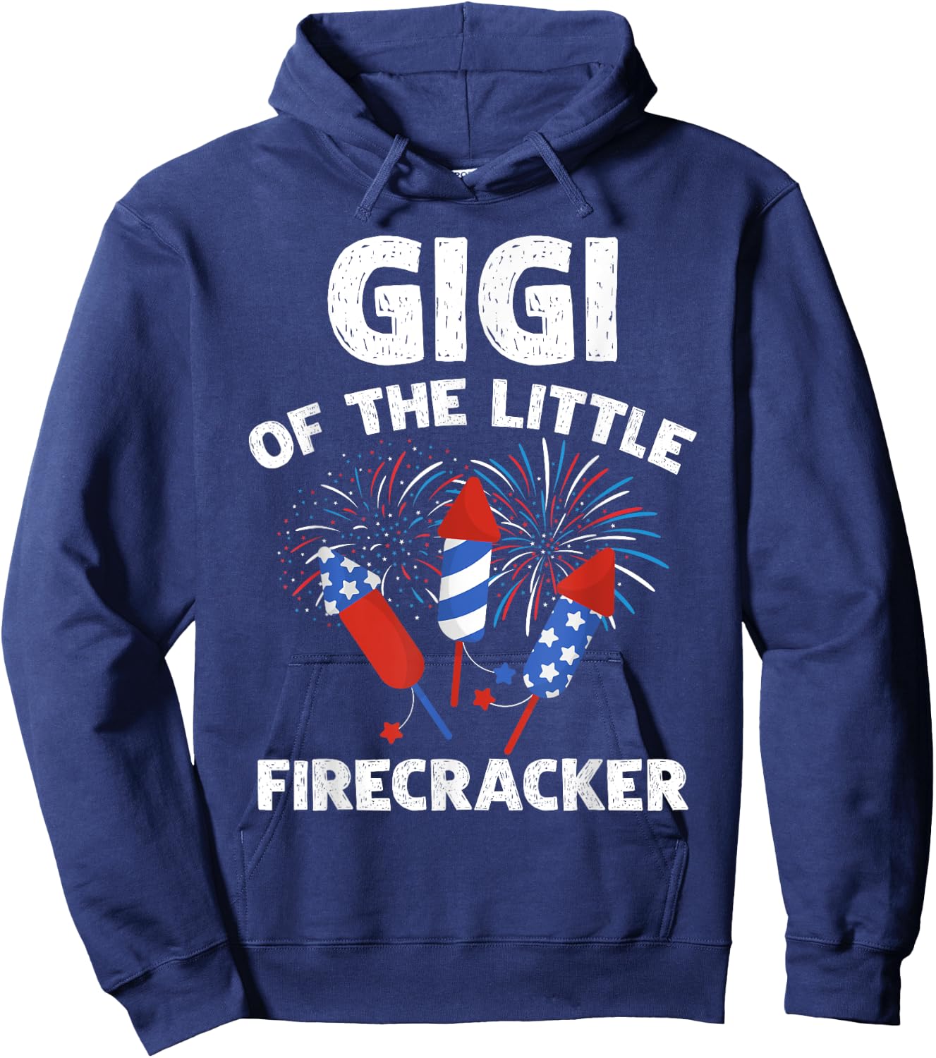 4th of July Birthday Gigi Of The Little Firecracker Gifts Hoodie - Hoodie | Navy