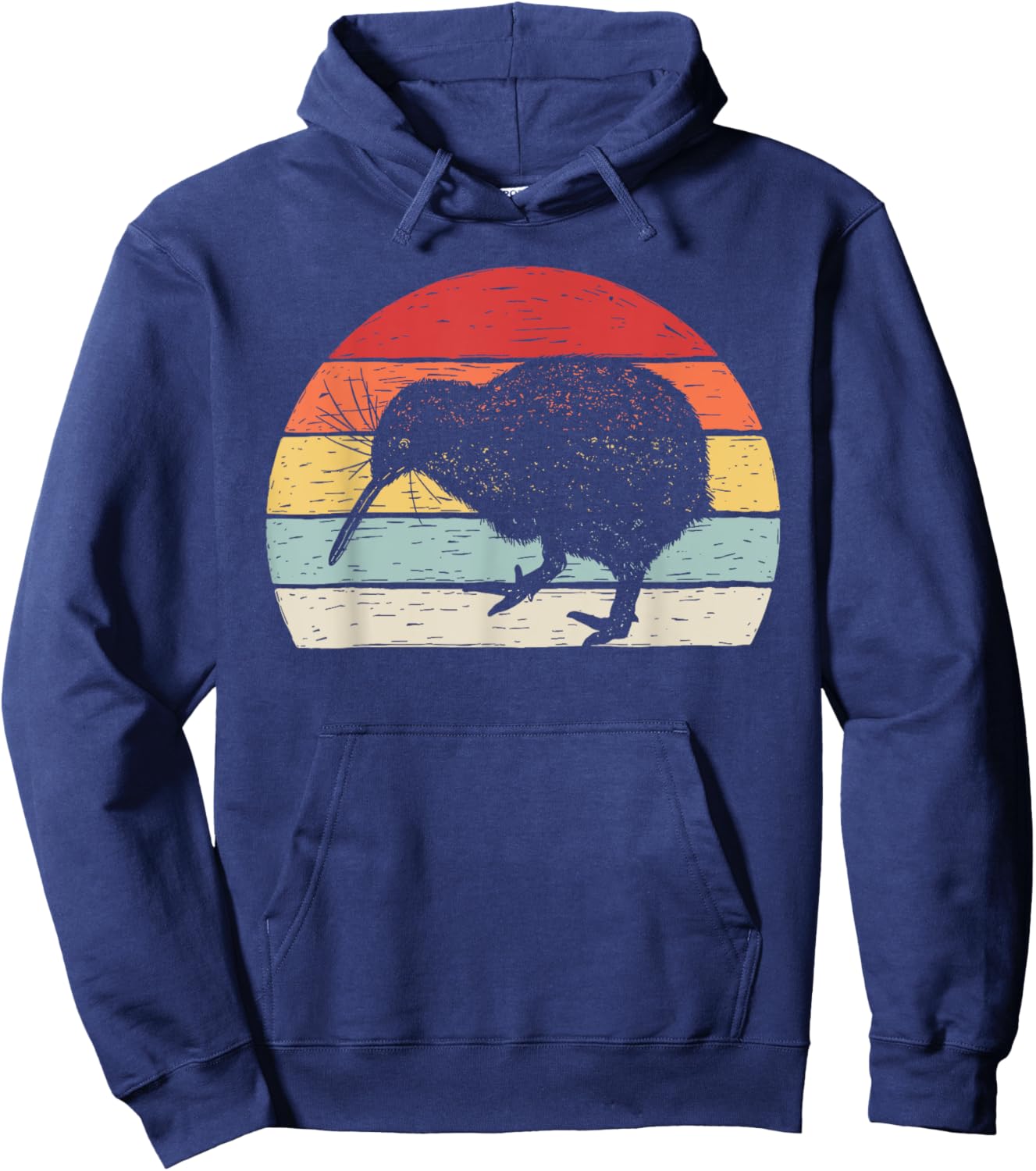 Catch Some Rays Vintage Retro Kiwi Bird - Women's Black Small Classic Fit Short Sleeve Hoodie - Hoodie | Navy