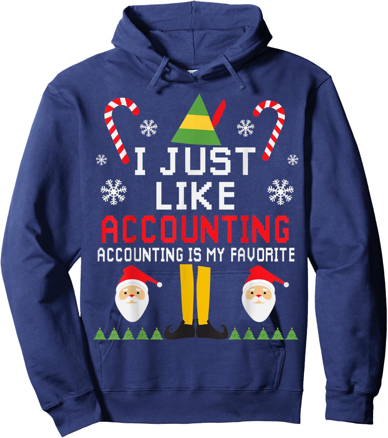 The Christmas Shop Accounting Christmas Graphic Shirt for Accountants, -Adults, Red, Small, , Classic Fit, Modern Ugly Sweater Style, Christmas, Celebration, Cotton, Polyester Hoodie - Hoodie | Navy