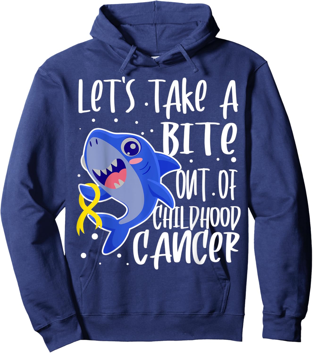 Childhood Cancer Awareness DIPG Shark Take A Extinct Gift Hoodie - Hoodie | Navy