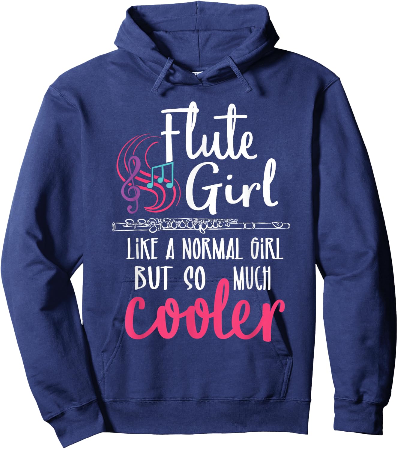 Flute Girl - Flute Player Flutist Marching Band Music Lover Hoodie - Hoodie | Navy