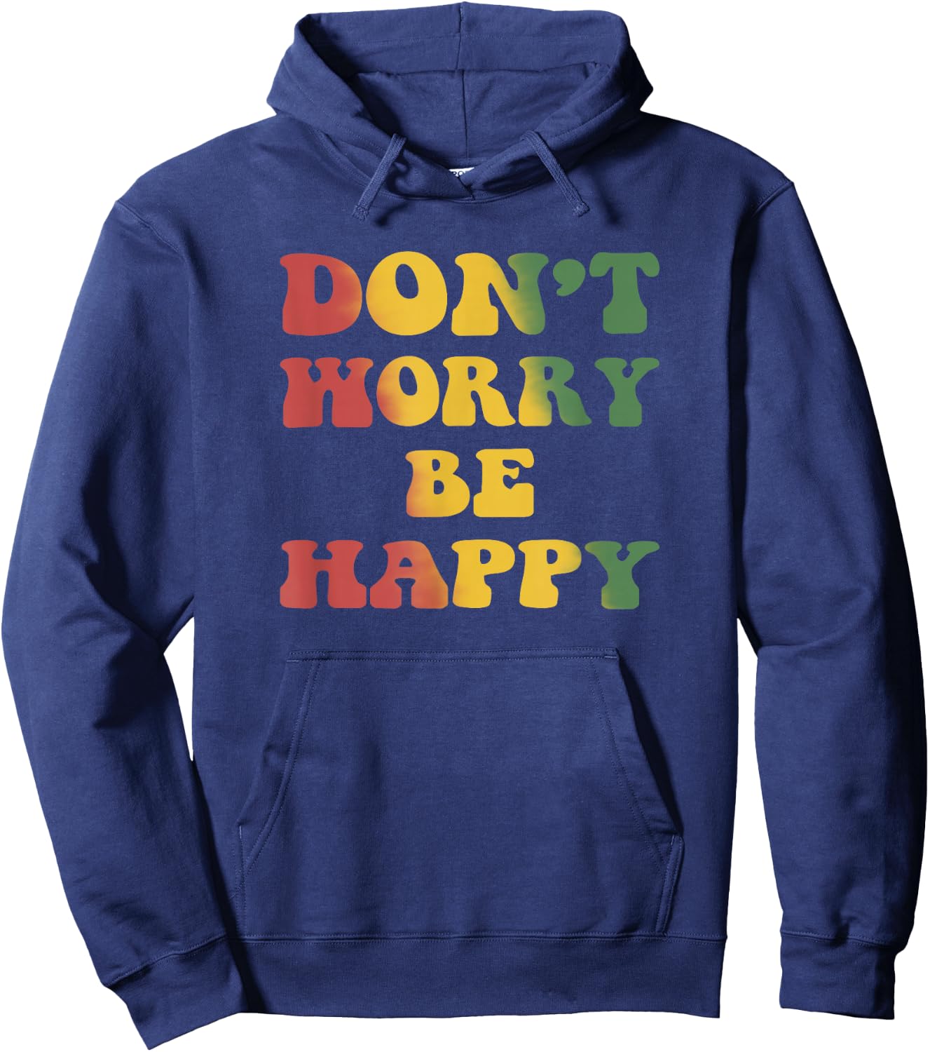 Don't Worry We Be Happy Retro Reggae Rasta Rastafari Jamaica Hoodie - Hoodie | Navy