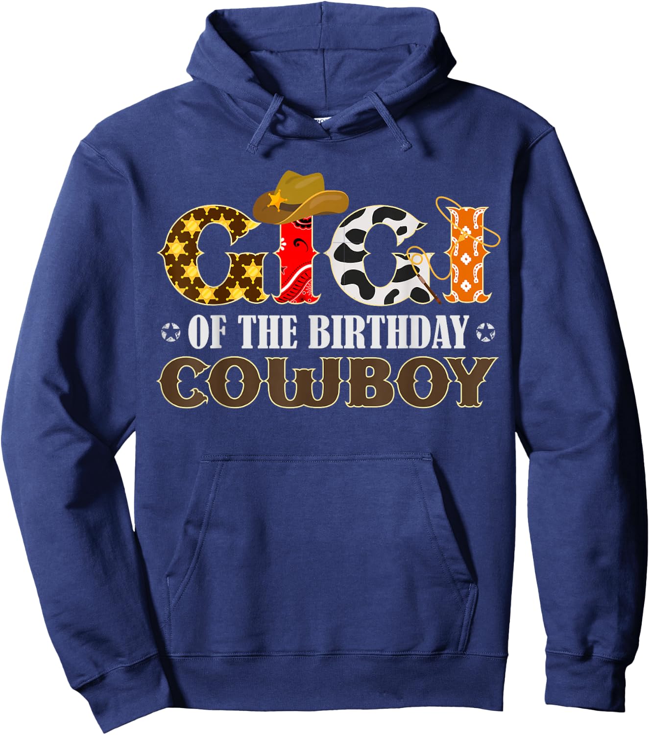 Gigi 1st First Birthday Cowboy Western Rodeo Matching Family Hoodie - Hoodie | Navy