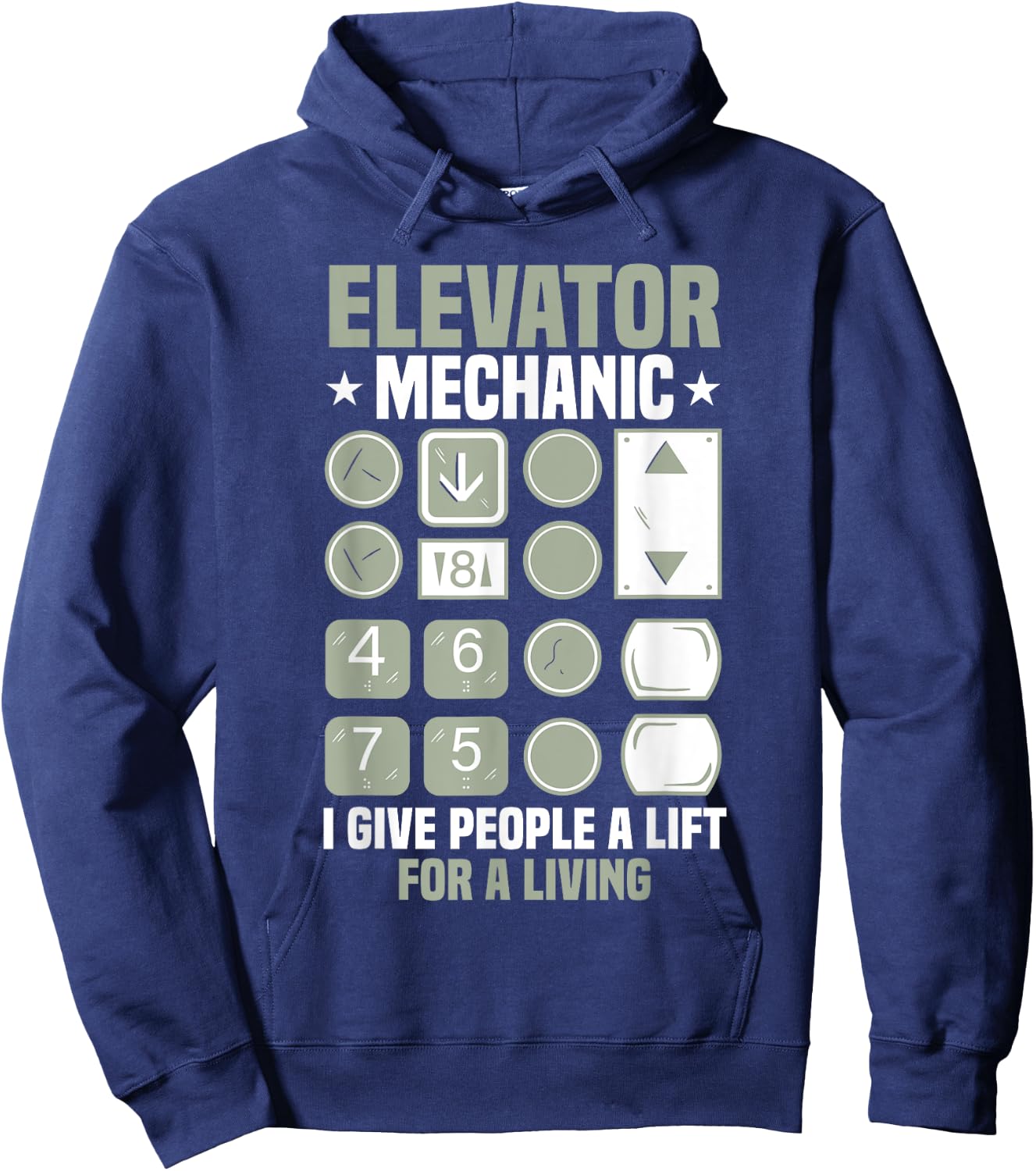 Elevator Mechanic Elevator Technician Hoodie - Hoodie | Navy