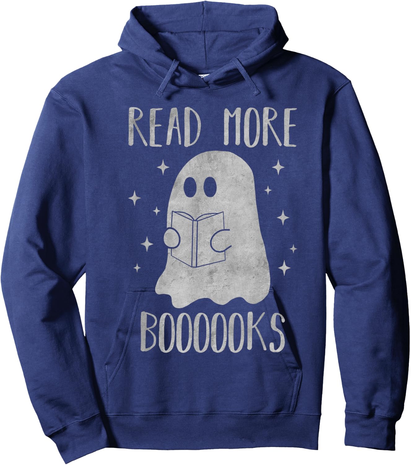 Read more boooooks Funny Cute Halloween Ghost reading a book Hoodie - Hoodie | Navy