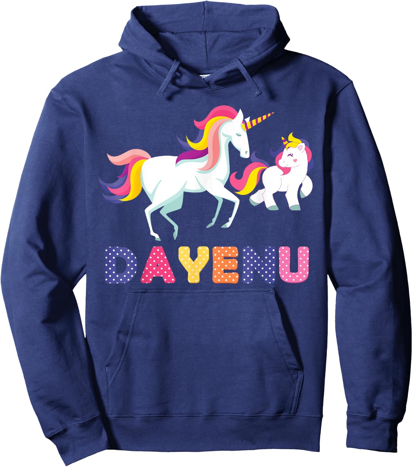 Unicorn Dayenu Passover Matzah Four Cups for Kids Boys Girls Hoodie - Hoodie | Navy