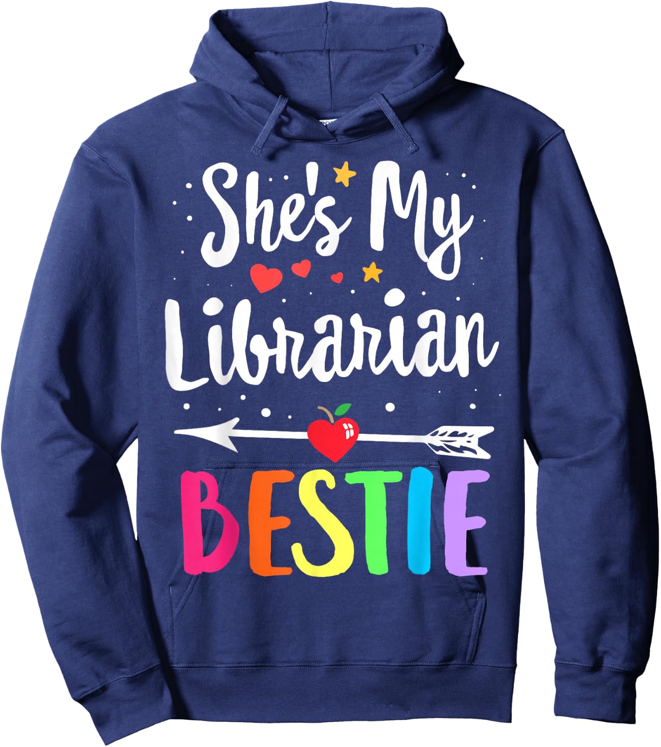 Matching Librarian Best Friend She's My Bestie Library Crew Hoodie - Hoodie | Navy