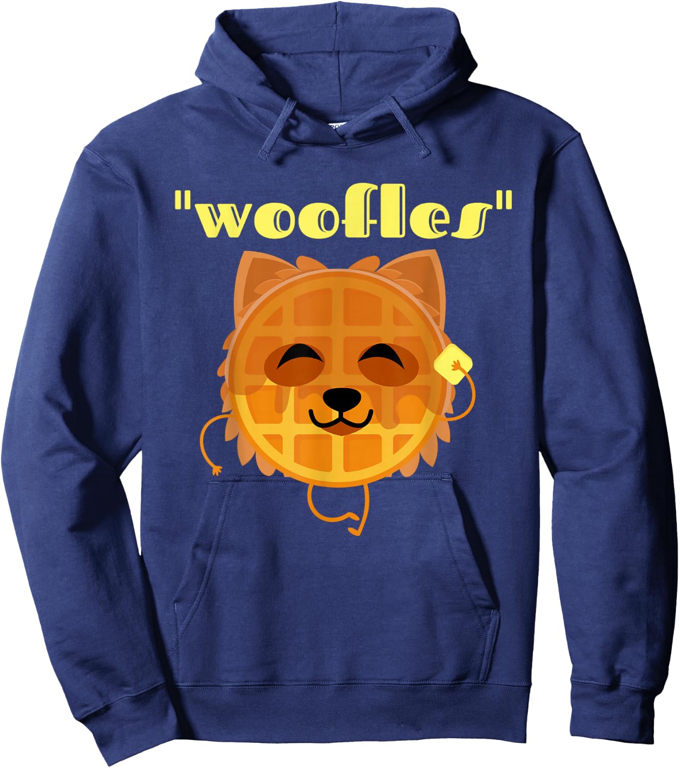 Woofles Waffle Kawaii Yorkie Terrier Pup Pun For Dog Lovers Hoodie - Hoodie | Navy