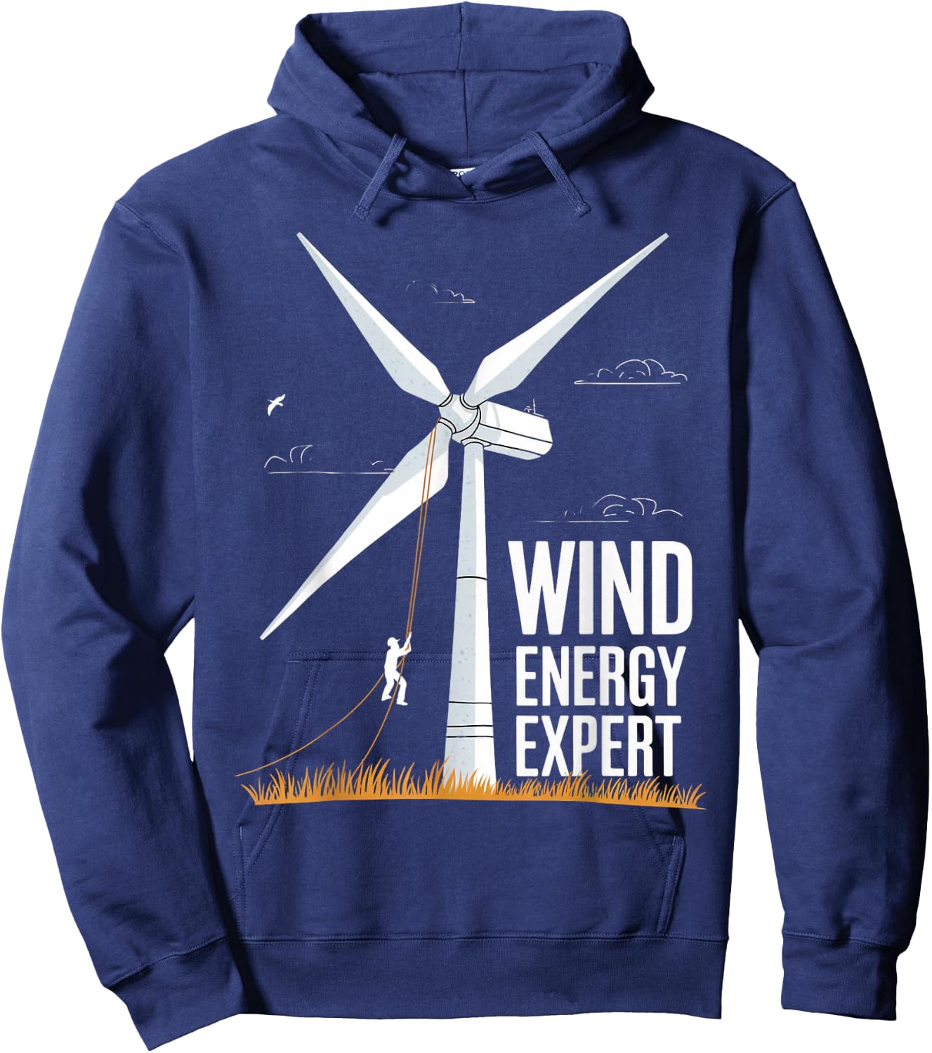 Wind Energy Expert Windmill Engineer Tech Fan Wind Turbine Hoodie - Hoodie | Navy