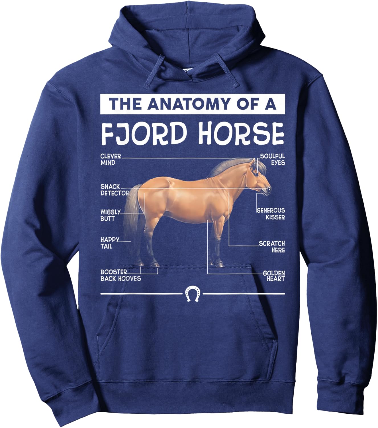 The Anatomy Of A Fjord Horse Hoodie - Hoodie | Navy