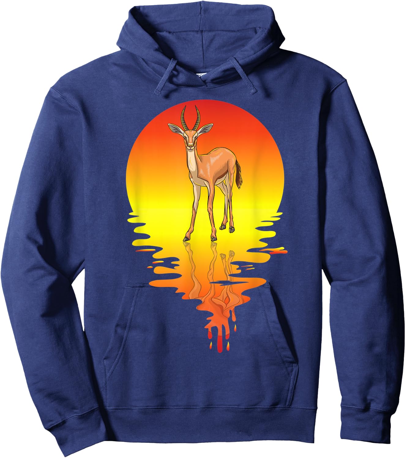 Gazelle Vaporwave Sunset Hoodie - Hoodie | Navy